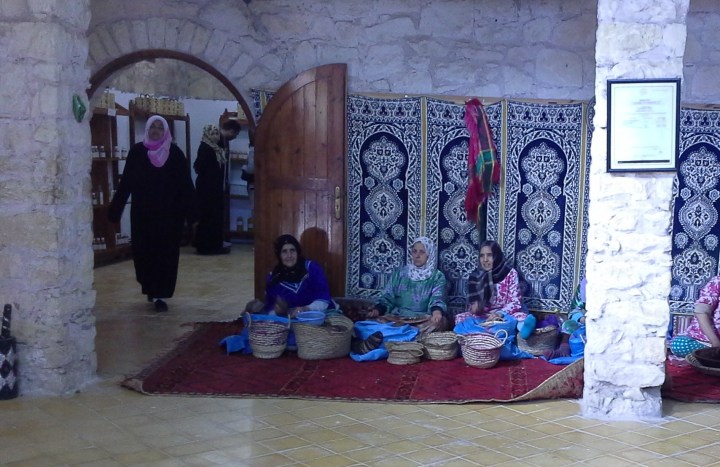 A woman's co-op producing Argan oil on the road from Marrakesh to Essaouira