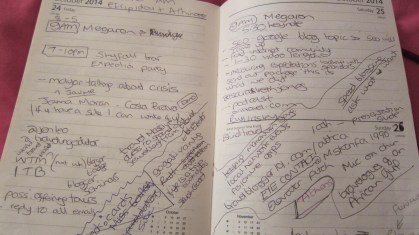 Still taking notes the old fashioned way.