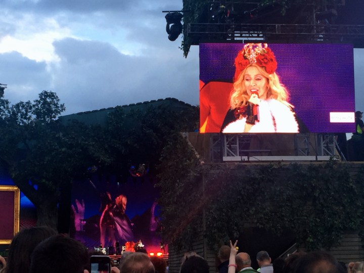 Kylie last night at Hyde Park.  Yes I know that is just a big screen but trust me she was there in the far, far distance.