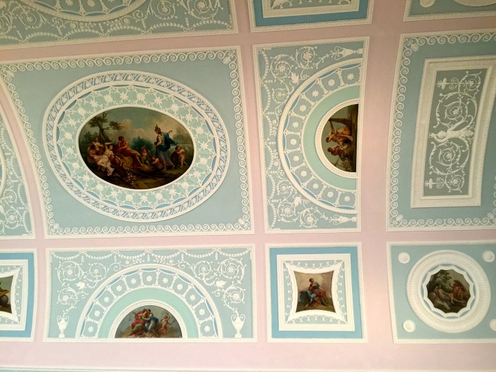 The ornate roof in the library at Kenwood House in Hampstead Heath.  I wandered in this week to escape the heat.  That's how old I