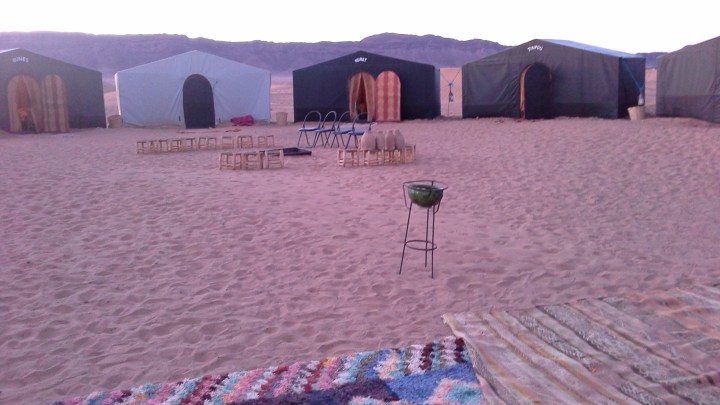 Sahara Dessert, another place not to be travelling with a wheelie bag