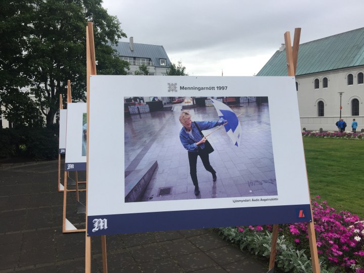 A photo display in a park.  This one summed it up for me...