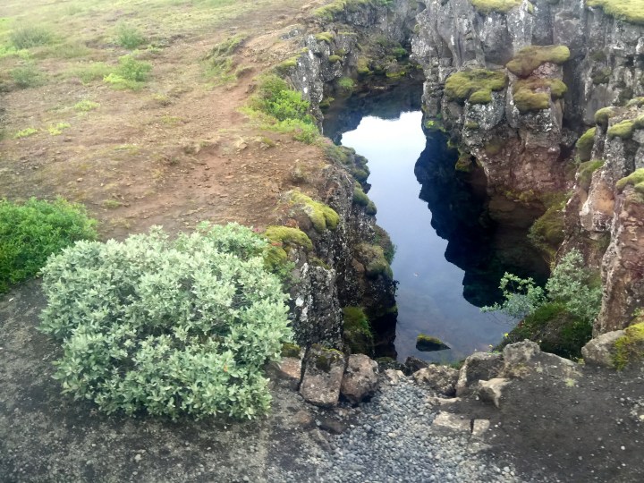 clear water filling the gap between two tectonic plates