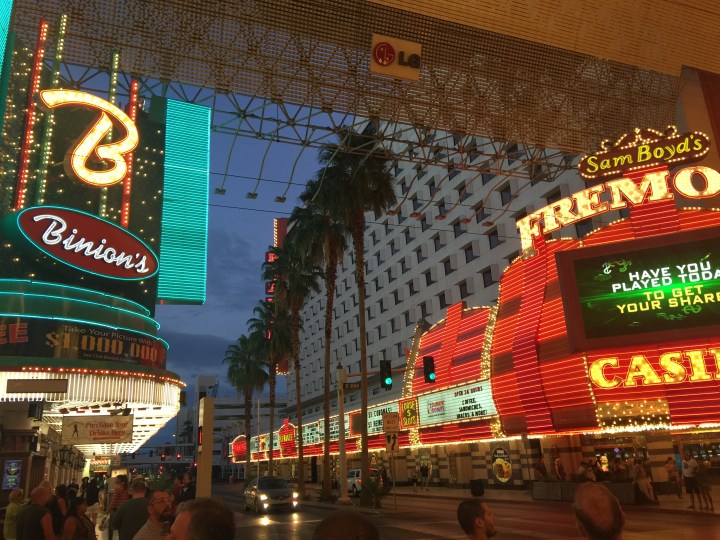 Viva Las Vegas!  Sarah;'s useless pop face: the opening sequence for the Elvis movie Viva Las Vegas was shot here in Fremont street