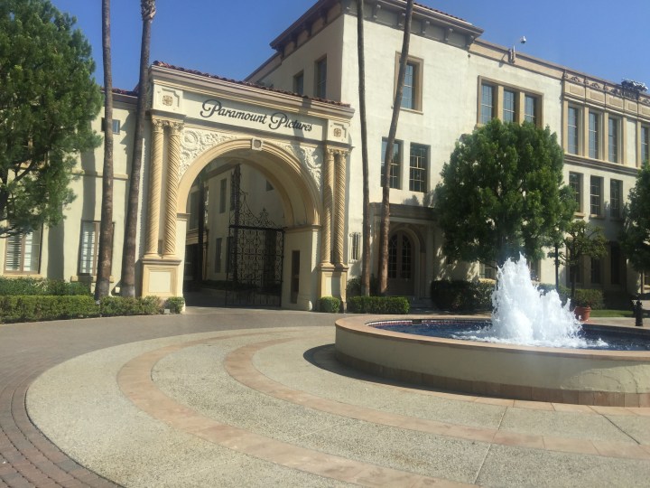 Paramount studios.  Whether you consider this walking distance or not depends how much you like walking.  Google could find no buses but suggested it was 33 minutes walking.   Hmm, I think their walker is a lot fasterr than me.