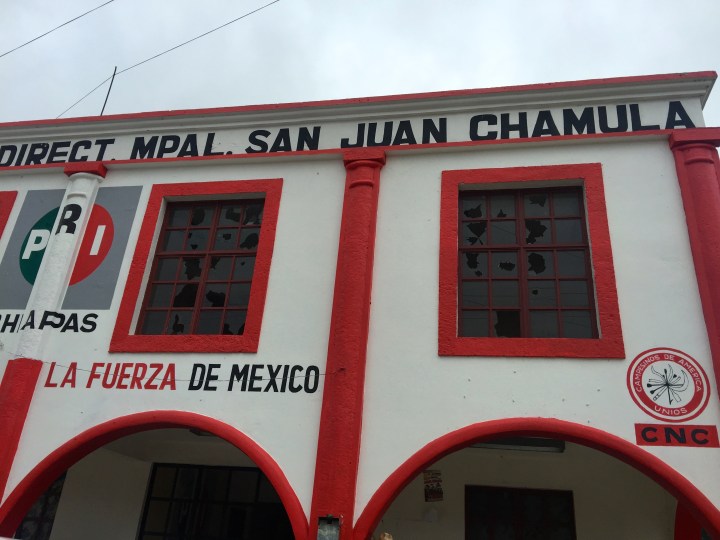 If you notice the broken windows in this building, this is because, rather than voting by paper ballots, the people vote by cheering or jeering and throwing things.