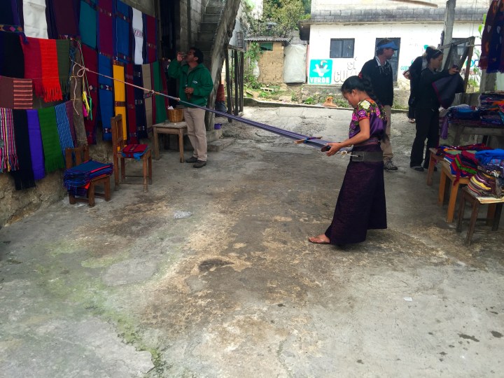 tablecloths, table runners, shawls and traditional-style clothing are all for sale from their home.