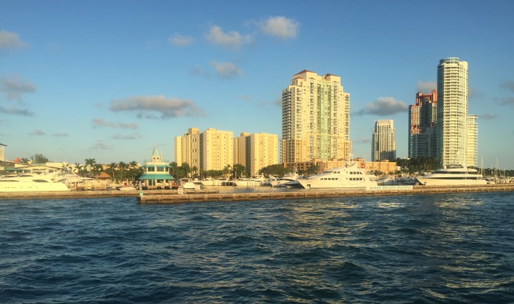 Miami skyline taken from the sea