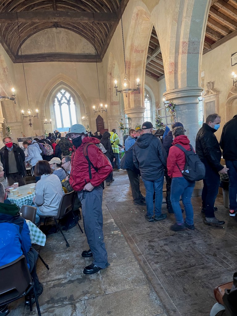 inside Imber church on Imber Bus Day